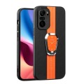 For Xiaomi Redmi K40 Magnetic Litchi Leather Back Phone Case with Holder(Orange)