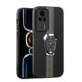For Xiaomi Redmi K60E Magnetic Litchi Leather Back Phone Case with Holder(Black)
