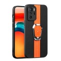 For Xiaomi Redmi Note 10 Pro 5G Magnetic Litchi Leather Back Phone Case with Holder(Orange)