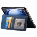 For Samsung Galaxy Z Fold5 5G Retro MagSafe Magnetic Zipper Wallet Leather Phone Case(Blue)