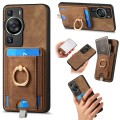For Huawei P60 Retro Splitable Magnetic Card Bag Leather Phone Case(Brown)