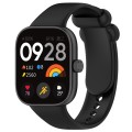 For Redmi Watch 4 Solid Color Liquid Silicone Watch Band(Black)