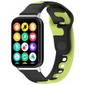 For Redmi Watch 4 Stitching Dual Color Silicone Watch Band(Black Green)