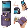 For Motorola Razr 40 Ultra Retro Skin-feel Ring Multi-card Wallet Phone Case(Purple)