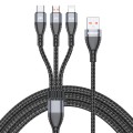 ENKAY 3-in-1 6A USB to Type-C / 8 Pin / Micro USB Multifunction Fast Charging Cable, Cable Length:1m