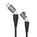 ENKAY PD100W 4-in-1 USB-A / Type-C to Type-C / 8 Pin Multifunction Fast Charging Cable with E-Marker