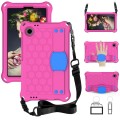 For Blackview Tab 60 8.7 2023 Honeycomb EVA Hybrid PC Tablet Case with Strap(RoseRed+Blue)