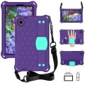 For Blackview Tab 60 8.7 2023 Honeycomb EVA Hybrid PC Tablet Case with Strap(Purple+Aqua)