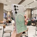 For Samsung Galaxy S22+ 5G MagSafe Glitter Hybrid Clear TPU Phone Case(Green)