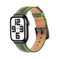 For Apple Watch Ultra 2 49mm Colorful Sewing Thread Leather Watch Band(Green)