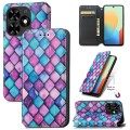 For Tecno Spark Go 2024 CaseNeo Colorful Magnetic Leather Phone Case(Purple Scales)