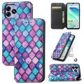 For UMIDIGI G5 CaseNeo Colorful Magnetic Leather Phone Case(Purple Scales)