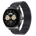 For Huawei Watch Ultimate / Buds H-Shaped Folding Buckle Stainless Steel Metal Watch Band(Black)
