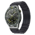 For Huawei Watch GT3 SE H-Shaped Folding Buckle Stainless Steel Metal Watch Band(Black)