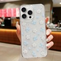For iPhone 15 Pro Max Spring Garden Epoxy TPU Phone Case(F06 Blue and White Flowers)
