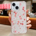 For iPhone 15 Spring Garden Epoxy TPU Phone Case(F03 Red Plum)