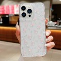 For iPhone 13 Pro Spring Garden Epoxy TPU Phone Case(F05 Pink and White Flowers)