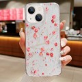 For  iPhone 13 Spring Garden Epoxy TPU Phone Case(F03 Red Plum)