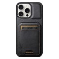 For iPhone 15 Pro Max Suteni H02 Leather Wallet Stand Back Phone Case(Black)