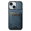 For iPhone 15 Plus Suteni H02 Leather Wallet Stand Back Phone Case(Blue)