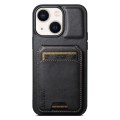 For iPhone 14 Plus Suteni H02 Leather Wallet Stand Back Phone Case(Black)