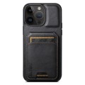 For iPhone 14 Pro Suteni H02 Leather Wallet Stand Back Phone Case(Black)
