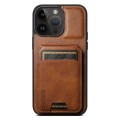 For iPhone 14 Pro Suteni H02 Leather Wallet Stand Back Phone Case(Brown)