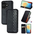 For Tecno Spark Go 2024 Cubic Grid Pressed Magnetic Leather Phone Case(Black)