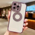 For iPhone 15 Pro Max Electroplated Diamond TPU Phone Case(Purple)