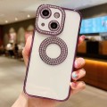 For iPhone 15 Electroplated Diamond TPU Phone Case(Purple)
