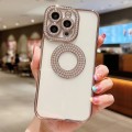 For iPhone 14 Pro Electroplated Diamond TPU Phone Case(Rose Gold)