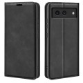 For Google Pixel 8a Retro-skin  Magnetic Suction Leather Phone Case(Black)