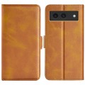 For Google Pixel 8a Dual-side Magnetic Buckle Horizontal Flip Leather Phone Case(Yellow)