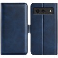 For Google Pixel 8a Dual-side Magnetic Buckle Horizontal Flip Leather Phone Case(Dark Blue)