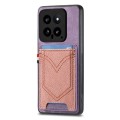 For Xiaomi 14 Denim Texture Leather Skin Phone Case with Card Slot(Purple)