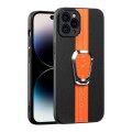 For iPhone 14 Pro Magnetic Litchi Leather Back Phone Case with Holder(Orange)