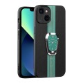 For iPhone 13 mini Magnetic Litchi Leather Back Phone Case with Holder(Green)