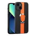 For iPhone 13 mini Magnetic Litchi Leather Back Phone Case with Holder(Orange)