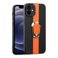 For iPhone 12 mini Magnetic Litchi Leather Back Phone Case with Holder(Orange)