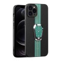 For iPhone 12 Pro Magnetic Litchi Leather Back Phone Case with Holder(Green)