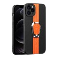 For iPhone 12 Pro Magnetic Litchi Leather Back Phone Case with Holder(Orange)