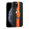 For iPhone 11 Pro Magnetic Litchi Leather Back Phone Case with Holder(Orange)