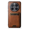 For Huawei Mate 50 Pro Suteni H02 Leather Wallet Stand Back Phone Case(Brown)