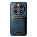 For Huawei Mate 50 Pro Suteni H02 Leather Wallet Stand Back Phone Case(Blue)