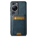 For Huawei P60 Suteni H02 Leather Wallet Stand Back Phone Case(Blue)