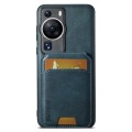 For Huawei P60 Pro Suteni H02 Leather Wallet Stand Back Phone Case(Blue)