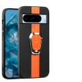 For Google Pixel 7 Magnetic Litchi Leather Back Phone Case with Holder(Orange)