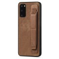 For Samsung Galaxy S20 Retro Wristband Holder Leather Back Phone Case(Brown)