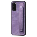 For Samsung Galaxy S20 Retro Wristband Holder Leather Back Phone Case(Purple)