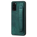 For Samsung Galaxy S20 Retro Wristband Holder Leather Back Phone Case(Green)
